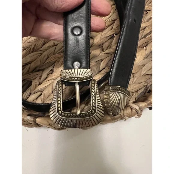 Vintage Billy Betts of California Black Leather Concho Belt Size 40 - By Leegin - Picture 8 of 13